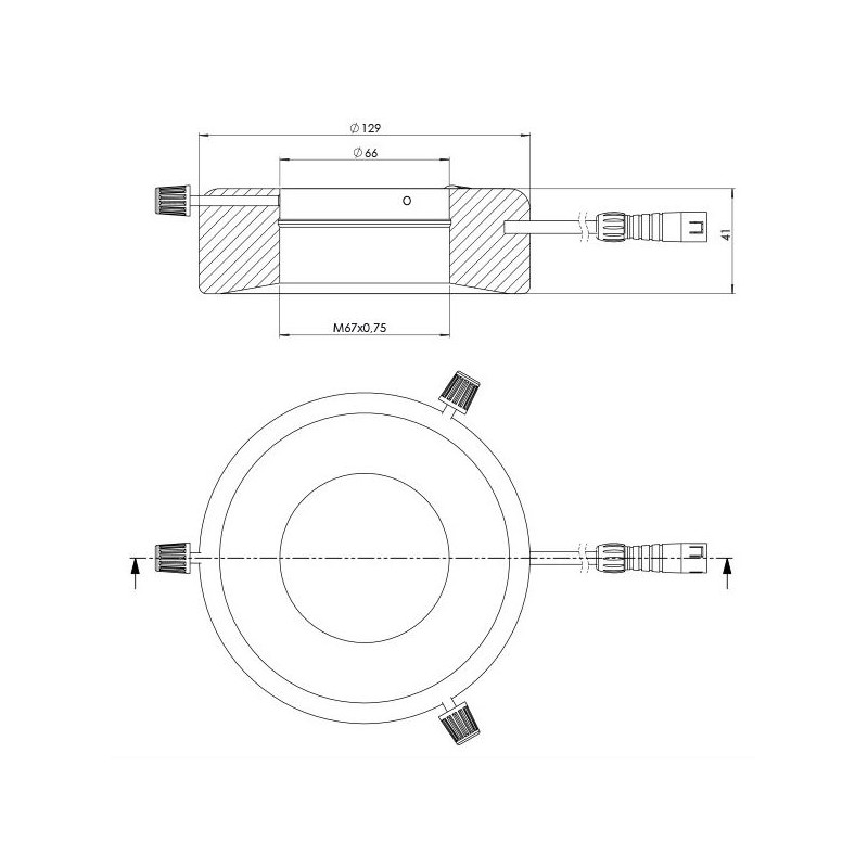 StarLight Opto-Electronics RL12-18f A, éclairage diffus, orange (590 nm), Ø 66 mm