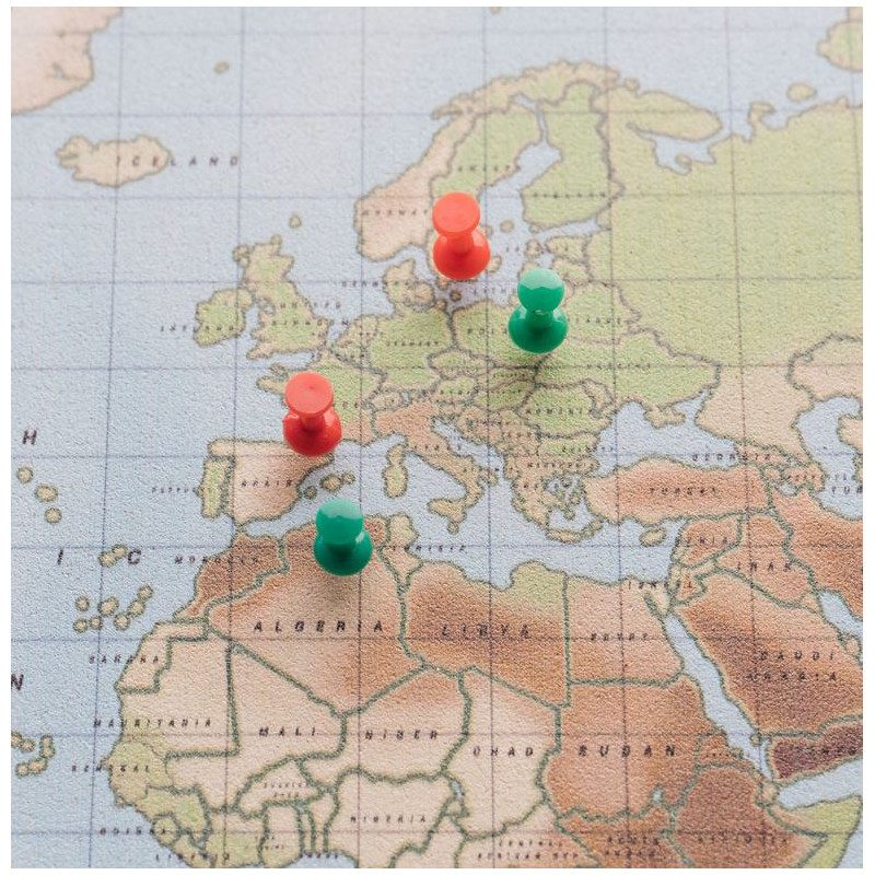 Mappemonde Miss Wood Woody Map Watercolor Physical L
