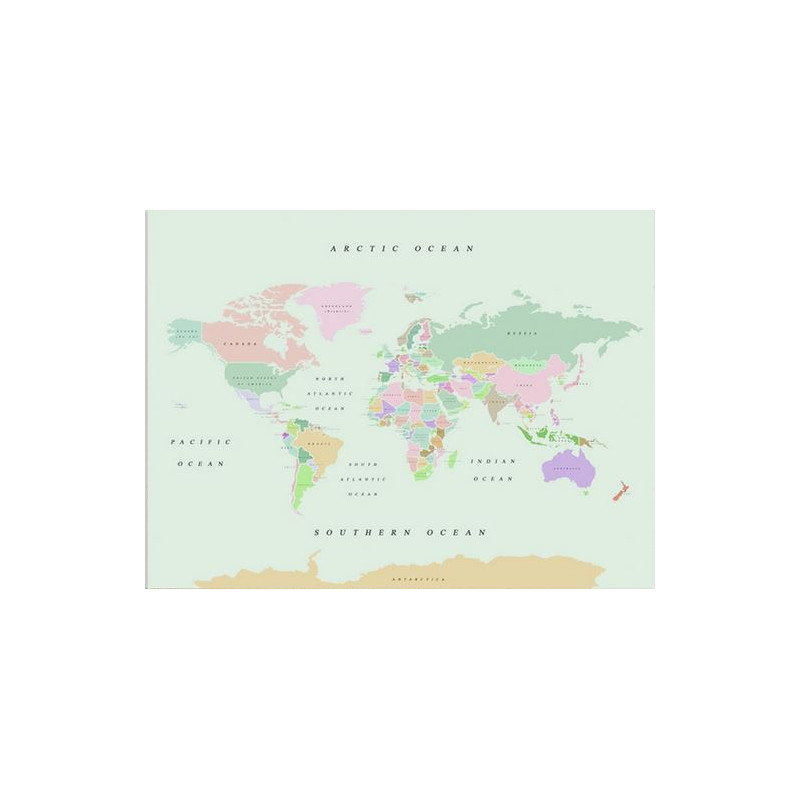 Mappemonde Miss Wood Woody Map Watercolor Retro XL