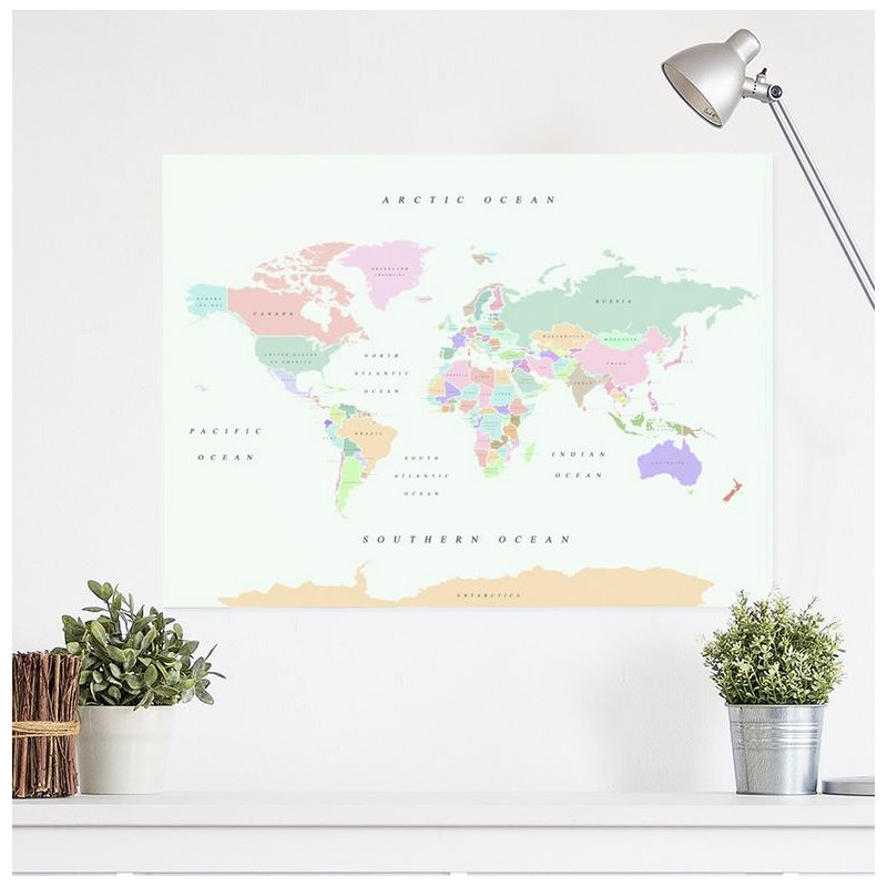 Mappemonde Miss Wood Woody Map Watercolor Retro XL