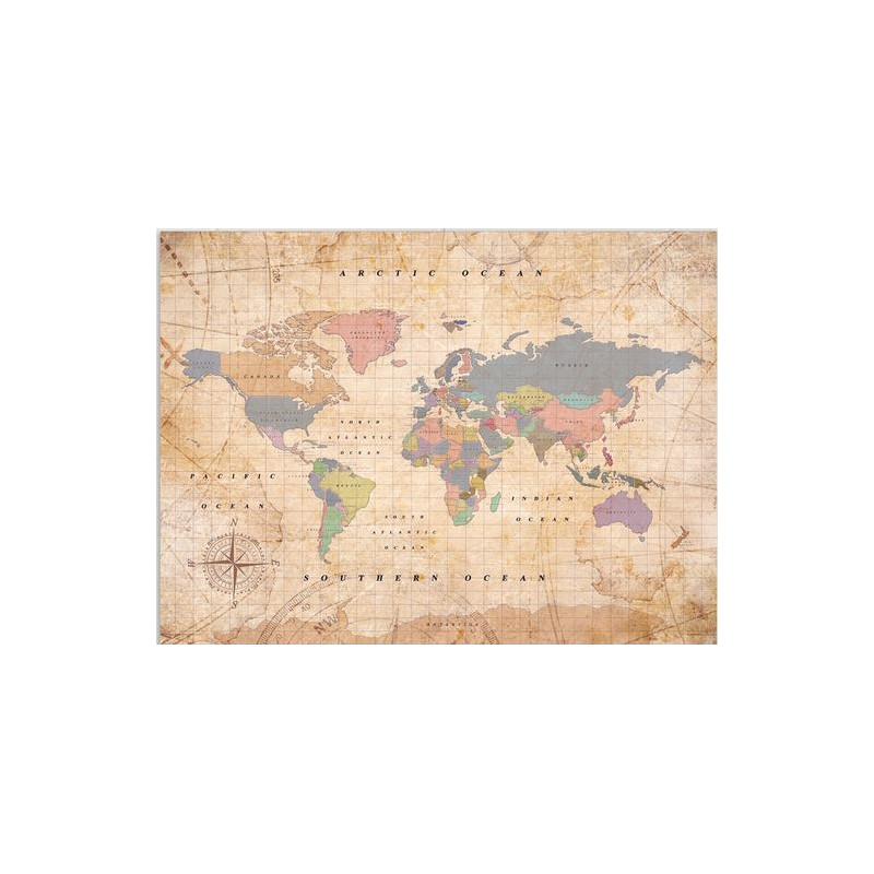 Mappemonde Miss Wood Woody Map Watercolor Old School XL