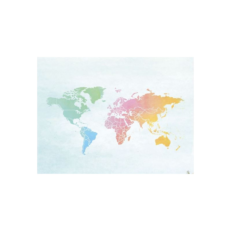 Mappemonde Miss Wood Woody Map Watercolor Splash XL