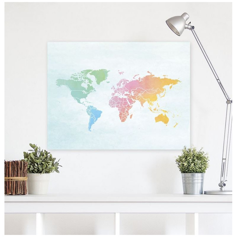 Miss Wood Weltkarte Woody Map Watercolor Splash XL