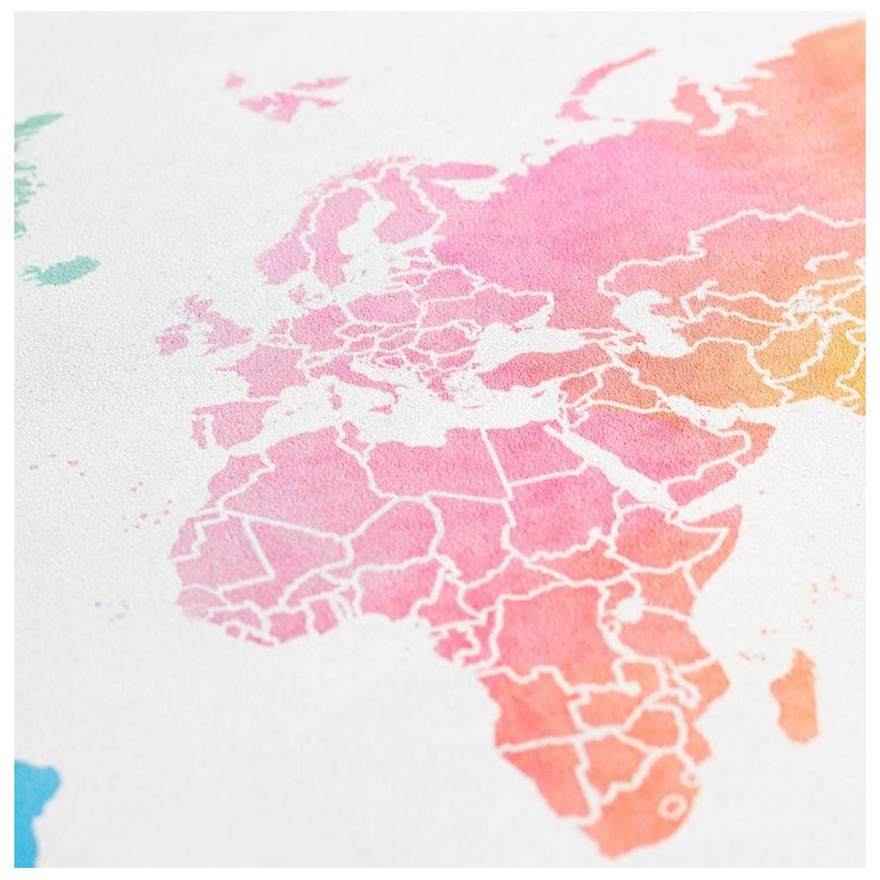 Mappemonde Miss Wood Woody Map Watercolor Splash XL