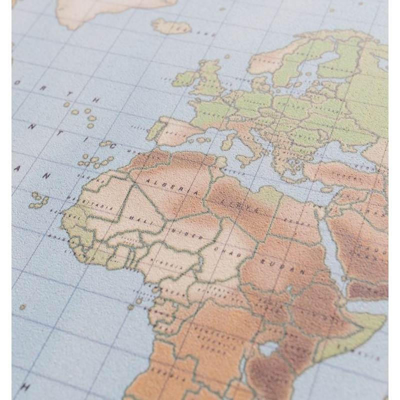 Mappemonde Miss Wood Woody Map Watercolor Physical XL