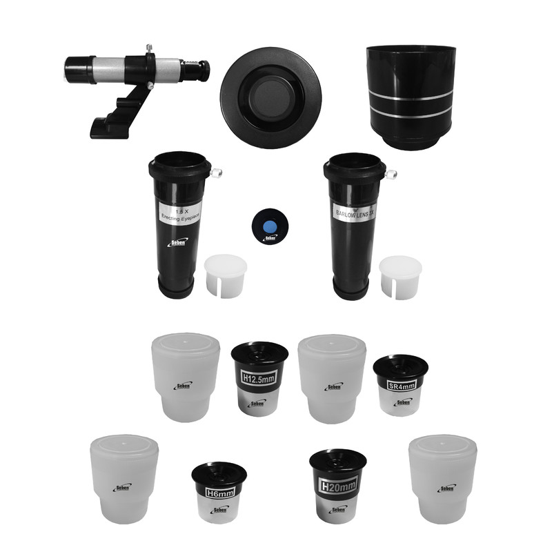 Seben Star Commander 90-600 Refraktor Teleskop + Smartphone Adapter DKA5 + Sonnenfilter