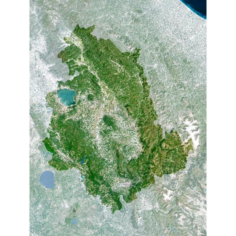 Planet Observer Carte régionale de l'Ombrie (plastifiée)