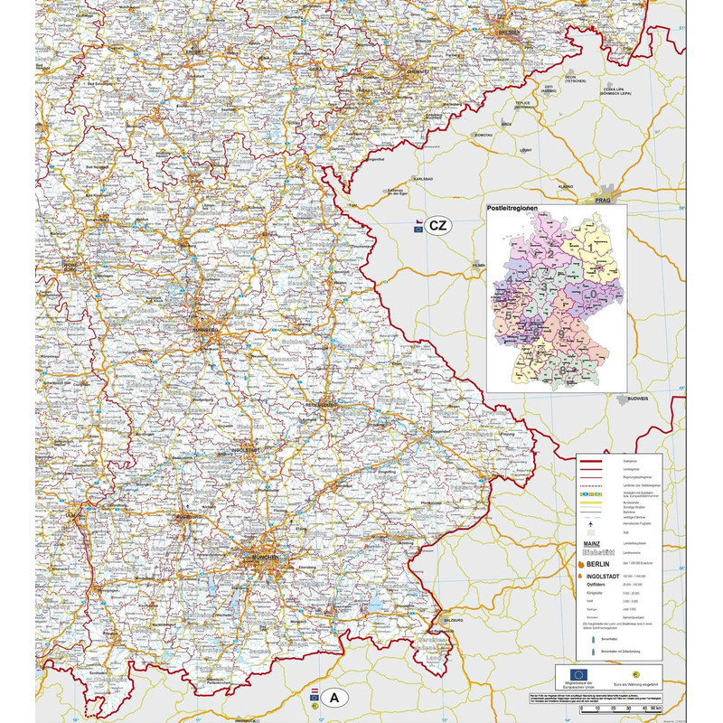 Carte géographique Stiefel Verkehrswegekarte Deutschland