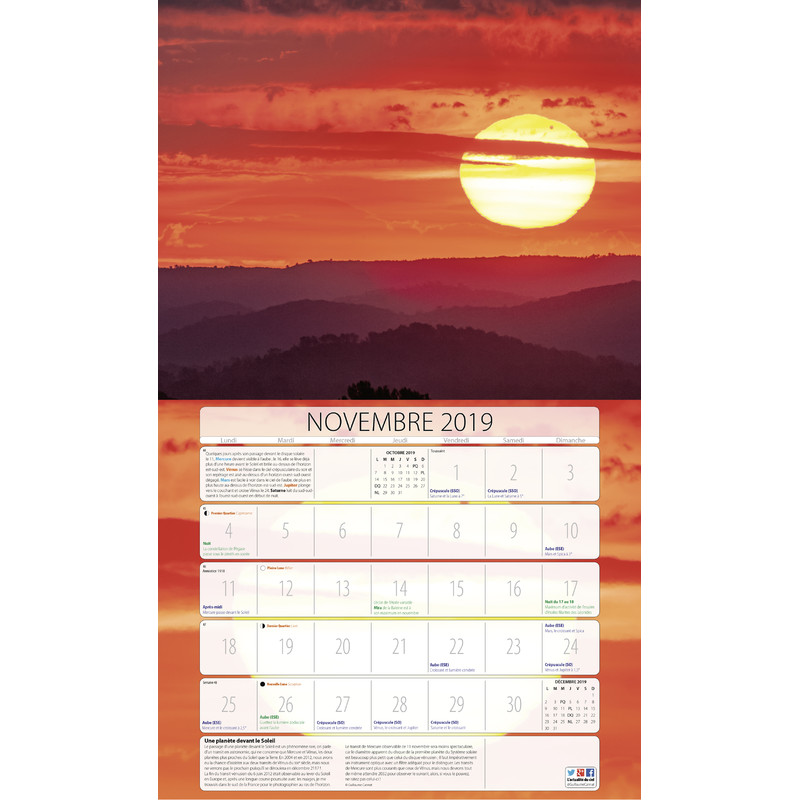 Amds édition  Kalender astronomique 2019