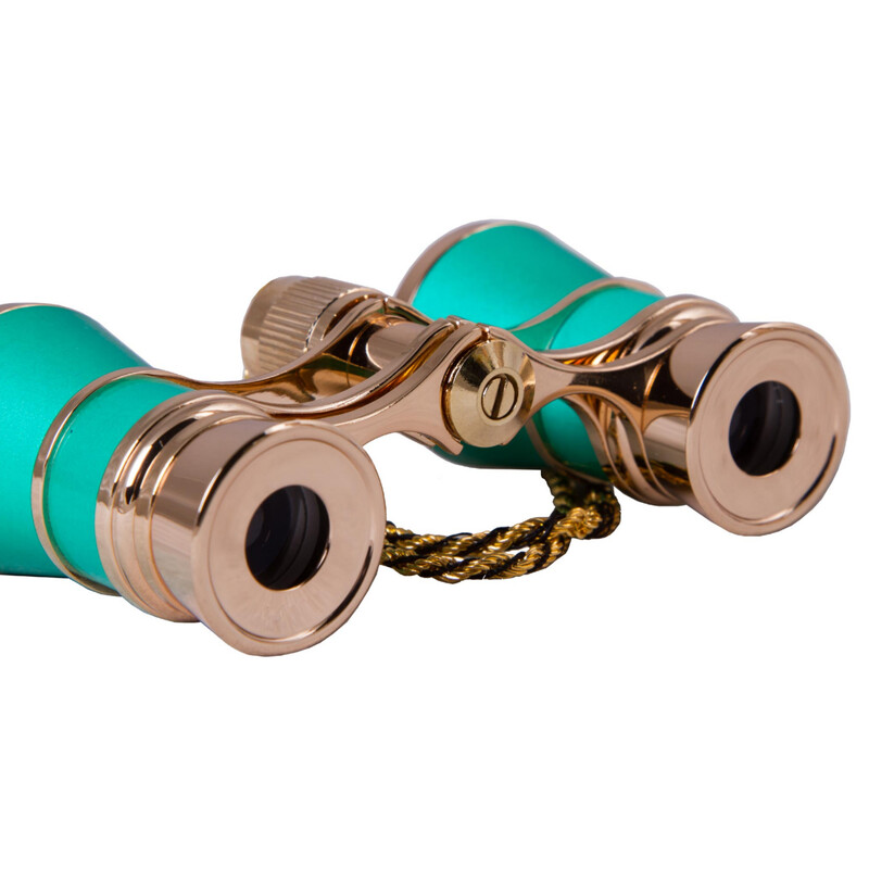 Jumelles de théâtre Levenhuk Broadway 3x25 vert avec chaîne et lampe LED
