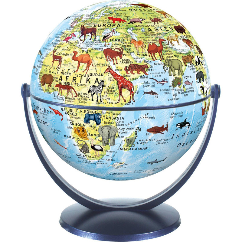 Mini-globe Mini-Globus Dreh-Schwenk Globus Welt der Tiere 15cm