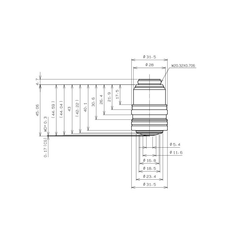 Objectif Evident Olympus UPLSAPO60xS2 Objektiv, A Line, superapo, 60x, NA 1,3, w.d. 0,3, FN 22