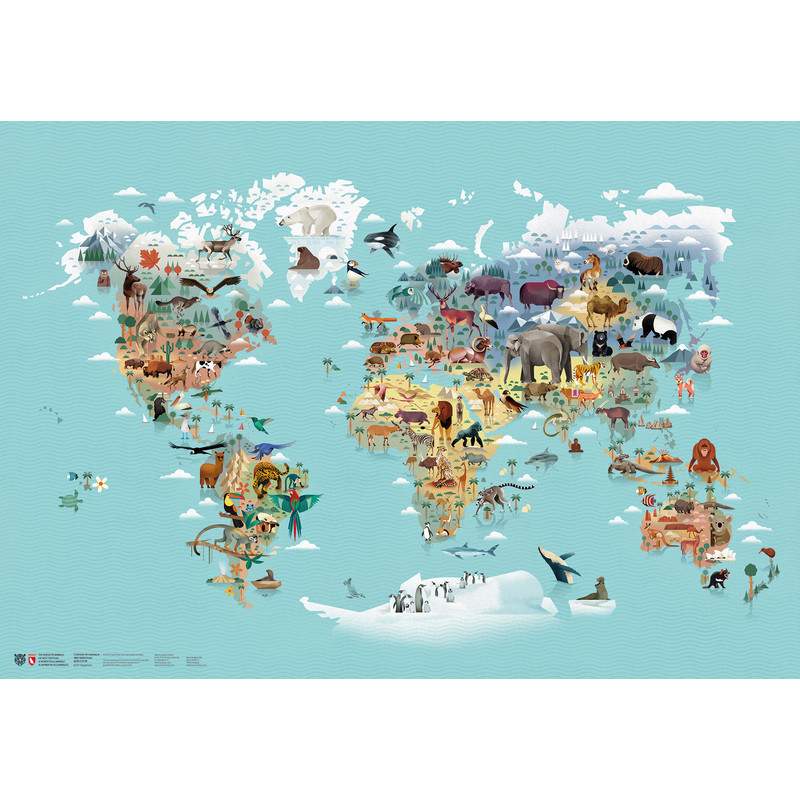 Mappemonde Marmota Maps Le monde des animaux