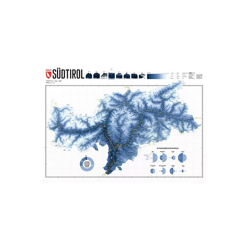 Carte régionale Marmota Maps Tyrol du Sud Ski Blue