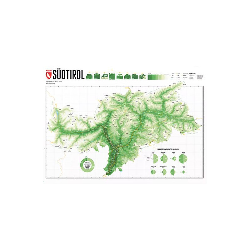Carte régionale Marmota Maps Tyrol du Sud Mountain Green