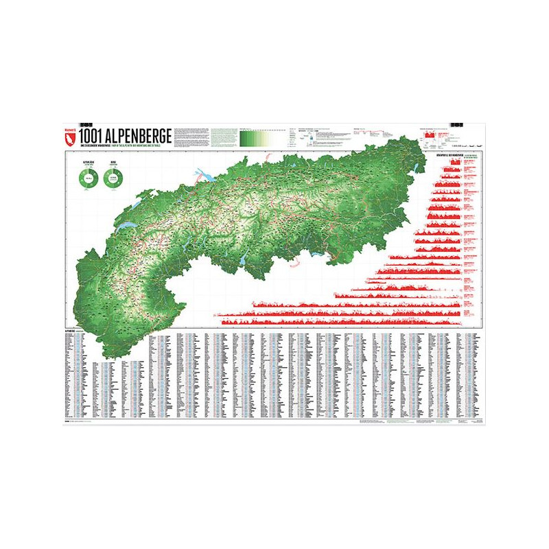 Carte régionale Marmota Maps Map of the Alps with 1001 Mountains and 20 Mountain trails
