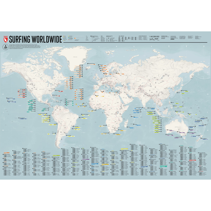 Mappemonde Marmota Maps Weltkarte Surfing Worldwide (Englisch)