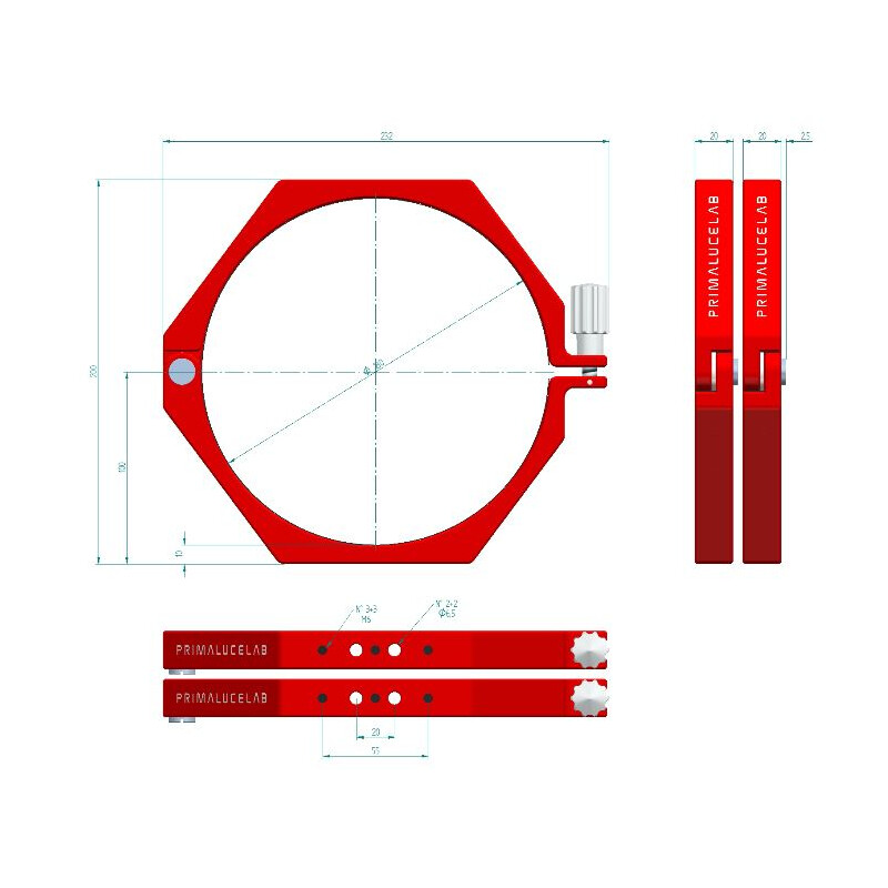 PrimaLuceLab Rohrschellen PLUS 180mm