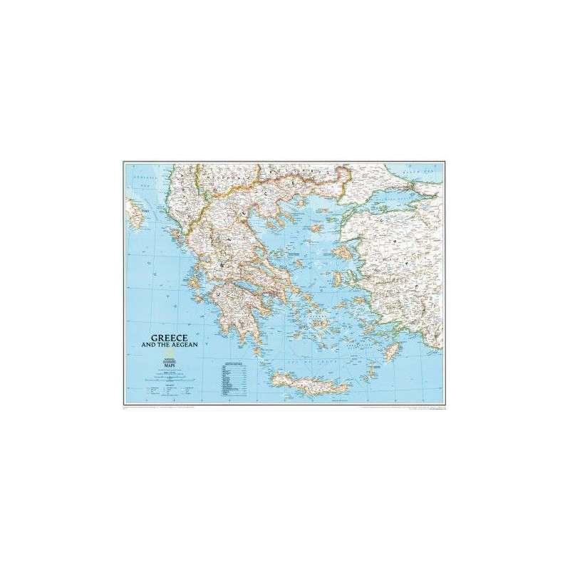 Carte géographique National Geographic Grèce plastifiée