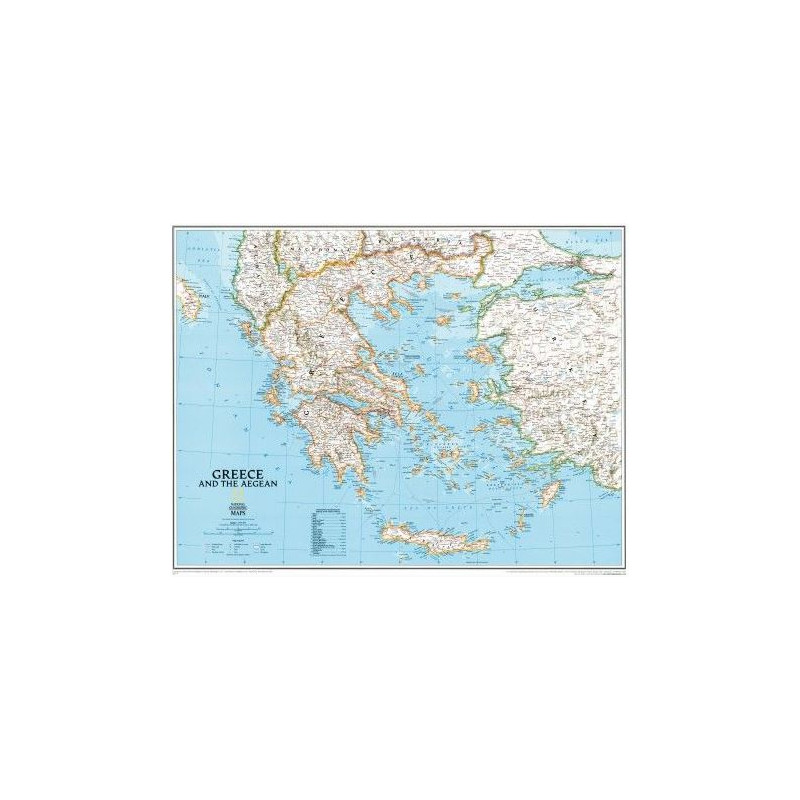Carte géographique National Geographic Greece laminated