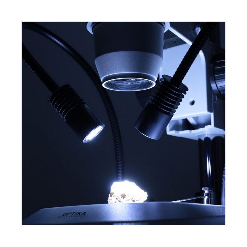 Microscope stéréo zoom Optika SZO-7 bino, 6.7-45x, en surplomb, 1 bras, sans Éclairage