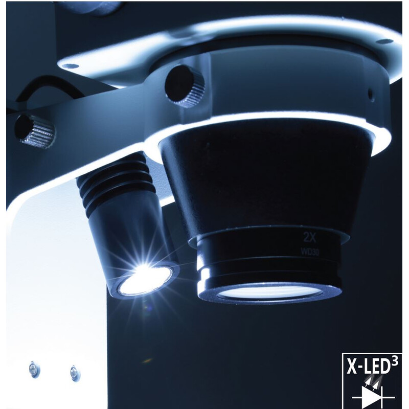 Optika Zoom-Stereomikroskop SZO-10,  trino, 6.7-45x, überhängend, 2-Arm, ohne Beleuchtung
