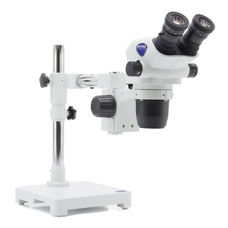 Microscope stéréo zoom Optika SZO-7 bino, 6.7-45x, en surplomb, 1 bras, sans Éclairage
