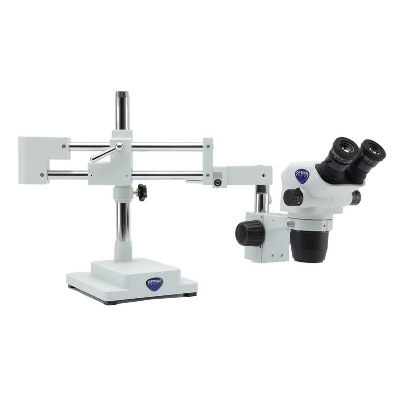 Optika Zoom-Stereomikroskop SZO-9, bino, 6.7-45x, überhängend, 2-Arm, ohne Beleuchtung