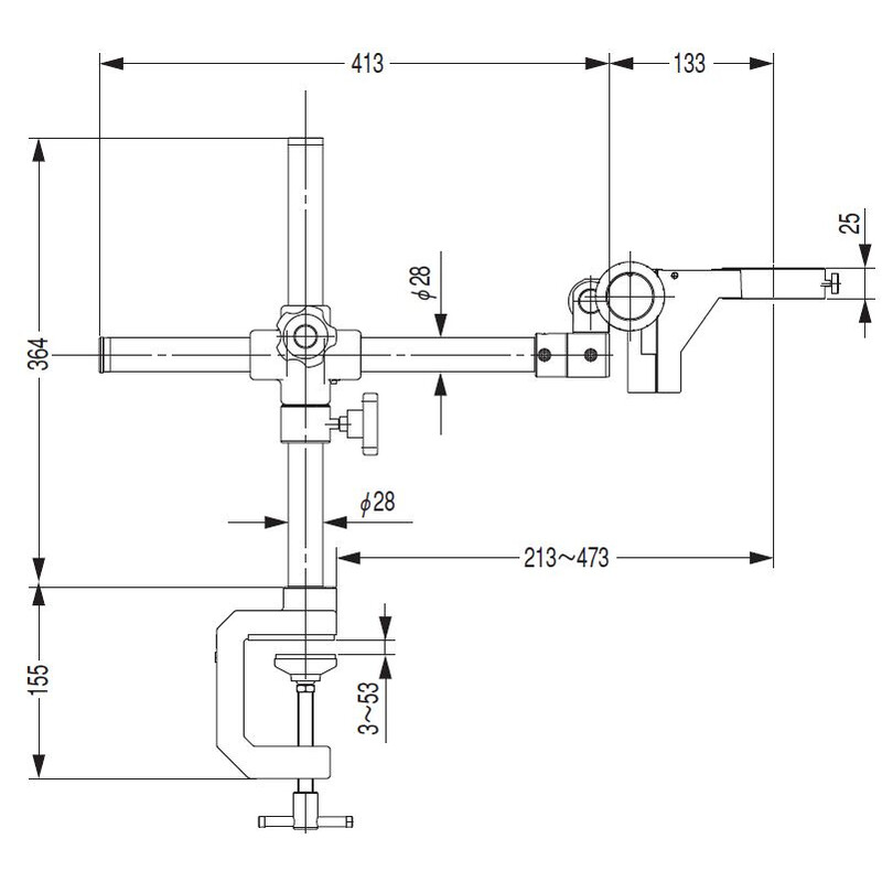 Nikon Statif à bras déporté G-US1A , 1 bras, Pince à vis ou Fixation tête