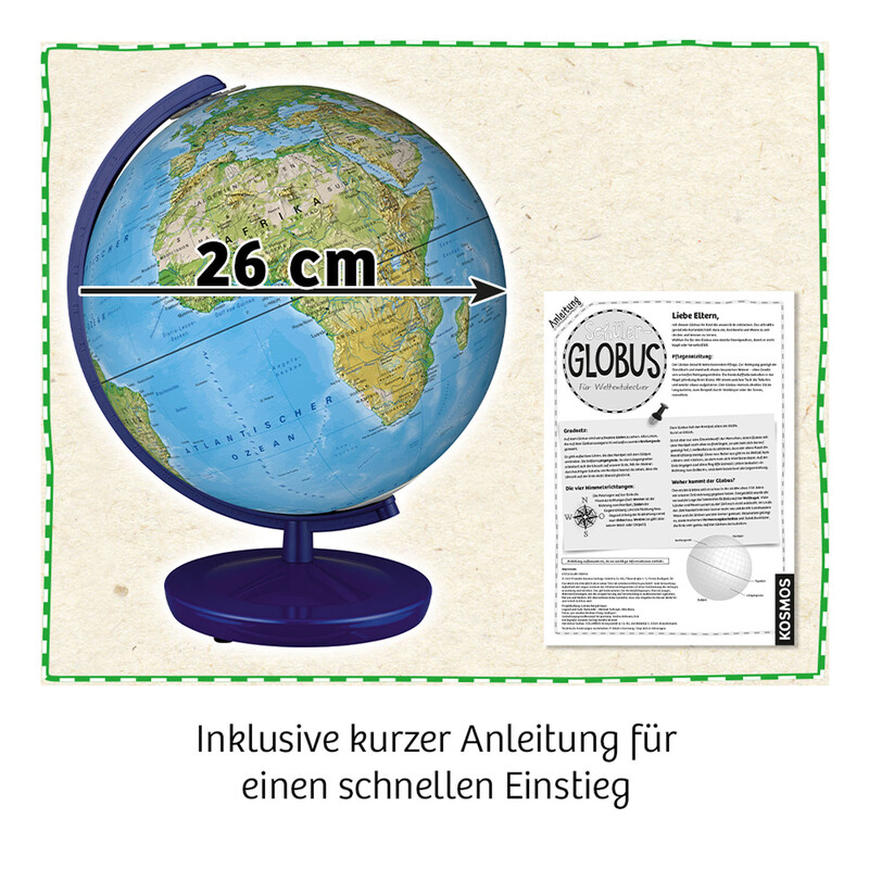 Globe pour enfants Kosmos Verlag Schülerglobus physisch 26cm