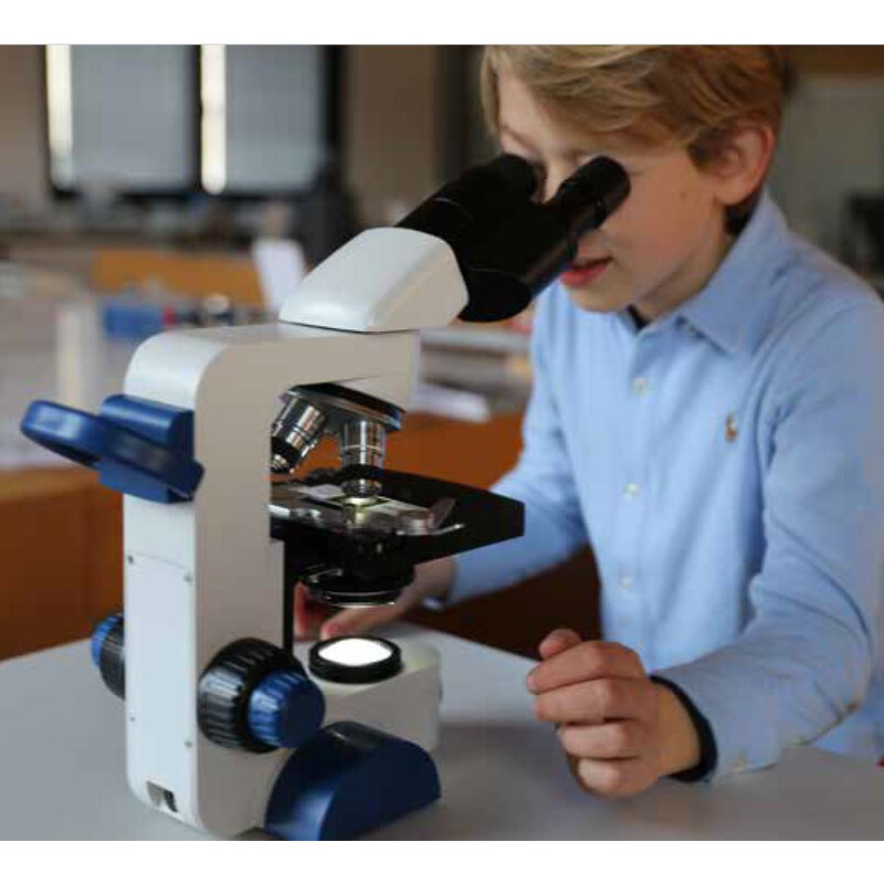 Microscope Optika B-66, bino, 40-400x, LED, batterie, platine à chariot croisé