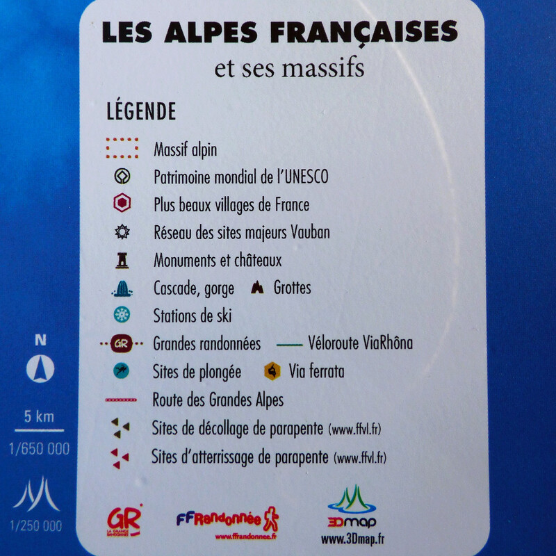 Carte régionale 3Dmap Les Alpes Françaises et ses massifs alpins