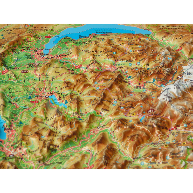 Carte régionale 3Dmap Les Alpes Françaises et ses massifs alpins