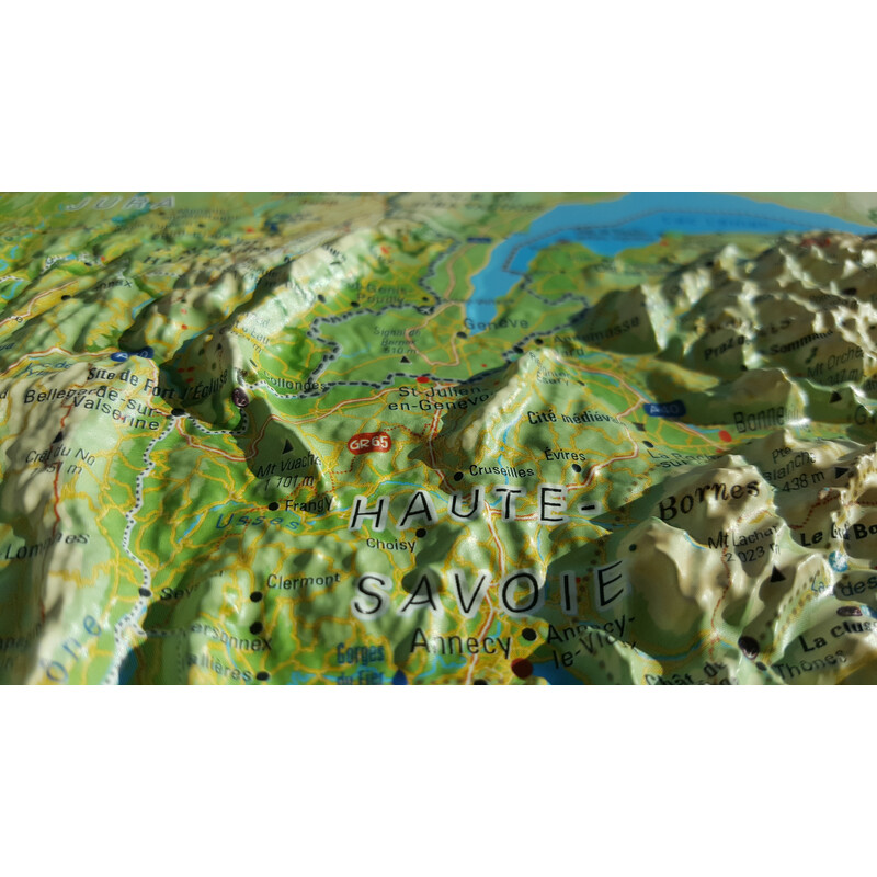 Carte régionale 3Dmap Les Alpes Françaises et ses massifs alpins