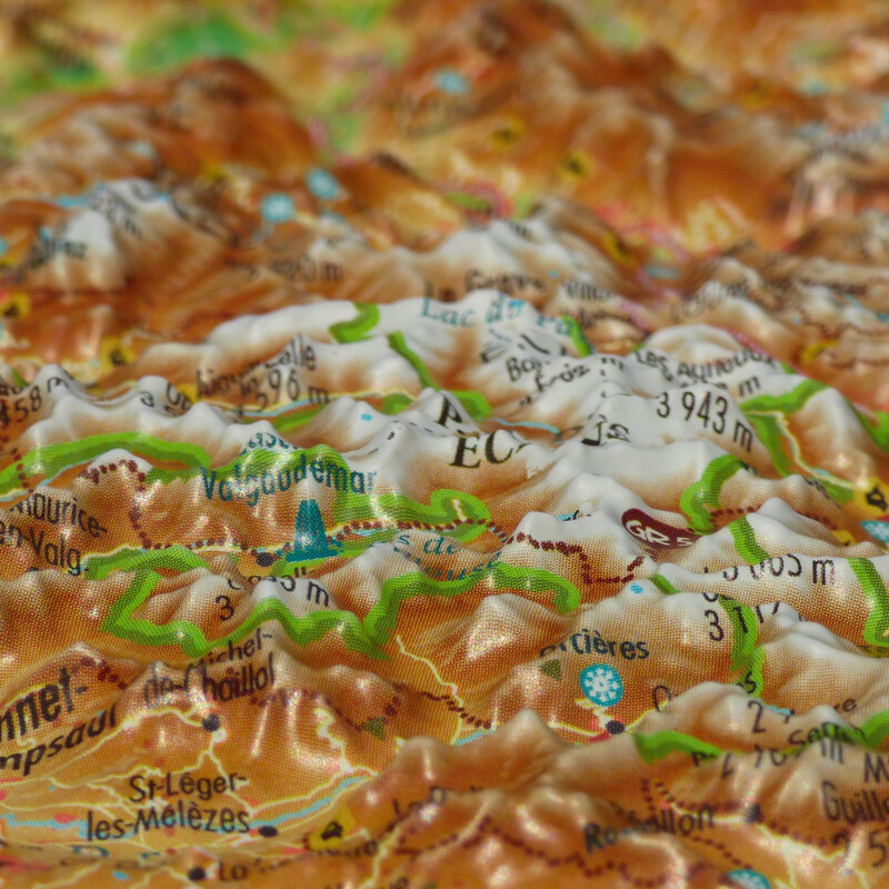 Carte régionale 3Dmap Les Alpes Françaises et ses massifs alpins