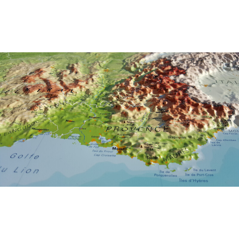 Carte géographique 3Dmap La France Physique