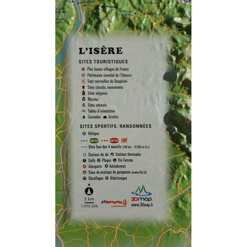 Carte régionale 3Dmap L'Isère