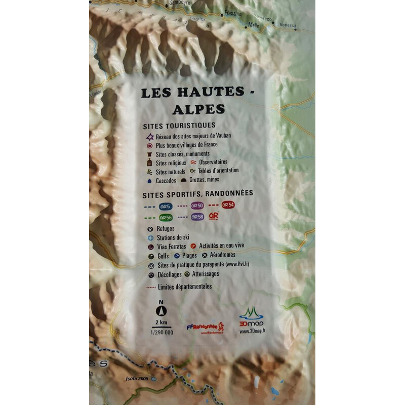 Carte régionale 3Dmap Les Hautes Alpes