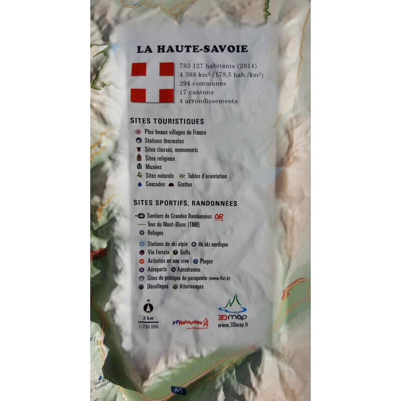 Carte régionale 3Dmap La Haute Savoie