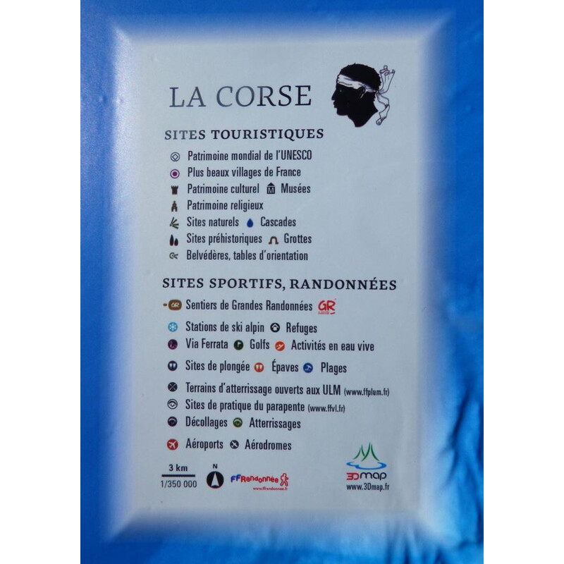 Carte régionale 3Dmap La Corse