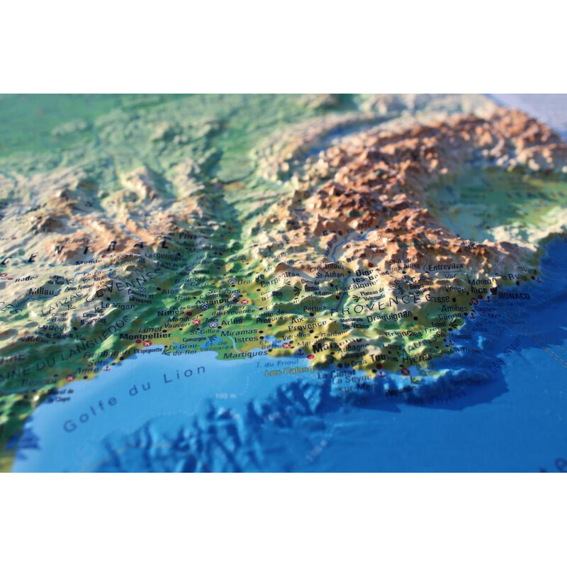 Carte géographique 3Dmap La France Physique (petite)