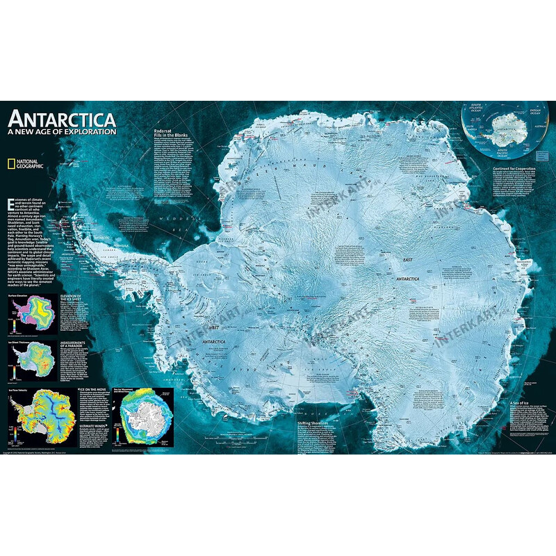 National Geographic Carte de continent Antarctique