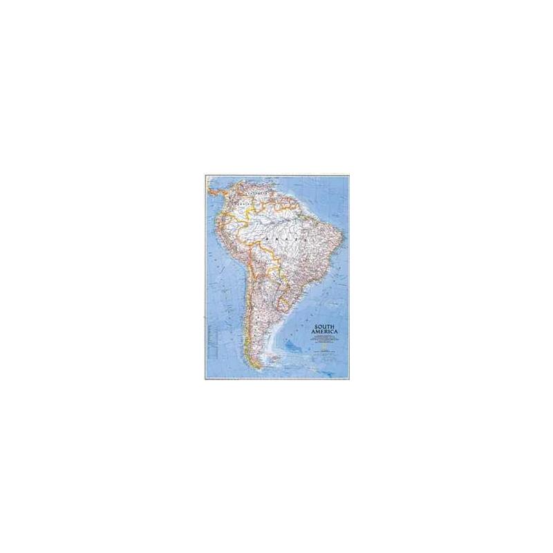 National Geographic Carte de continent sud Amérique, politiquement