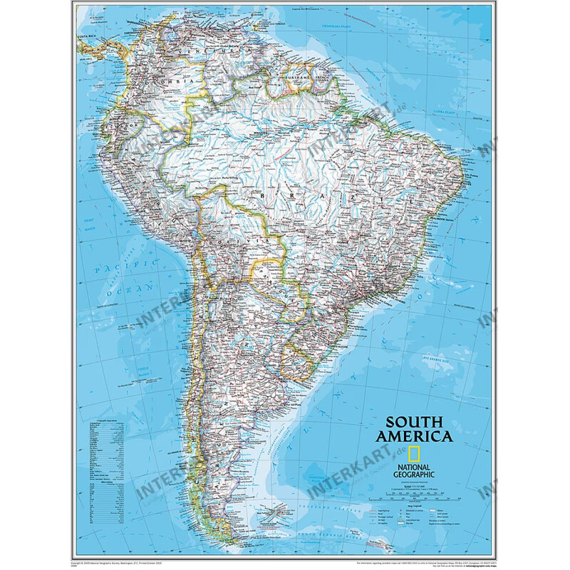 Carte des continents National Geographic South America (91 x 117 cm)