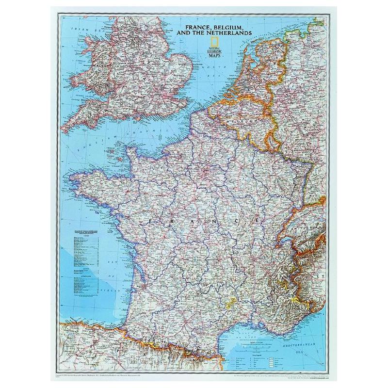 National Geographic Landkarte Frankreich