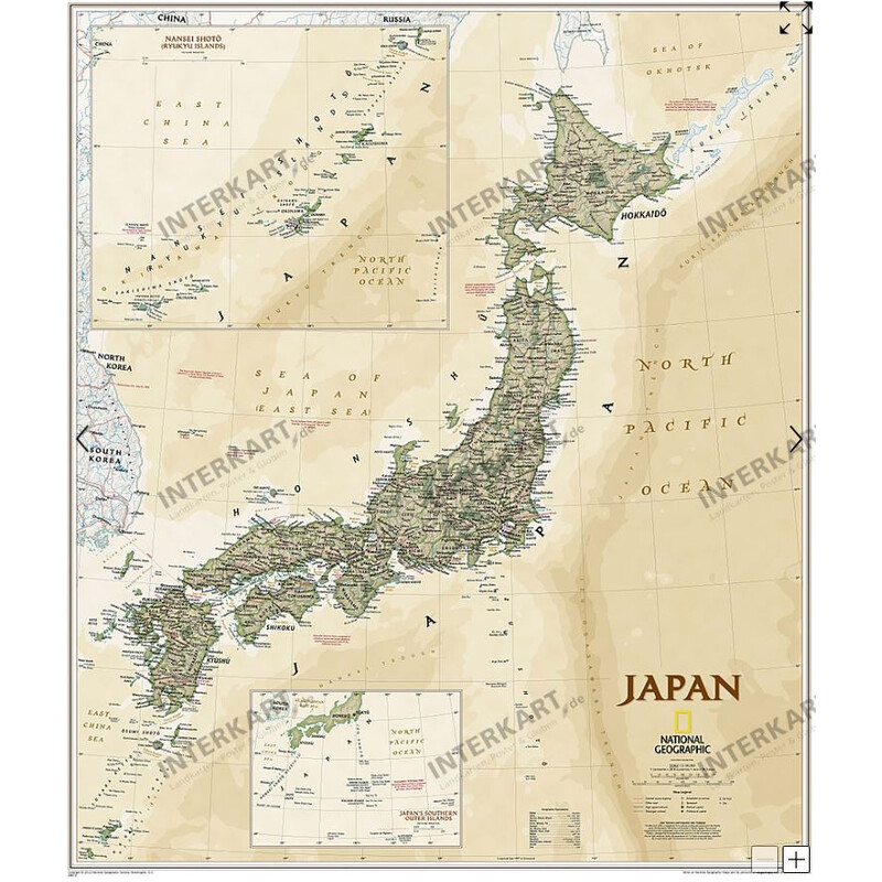 Carte géographique National Geographic Japon