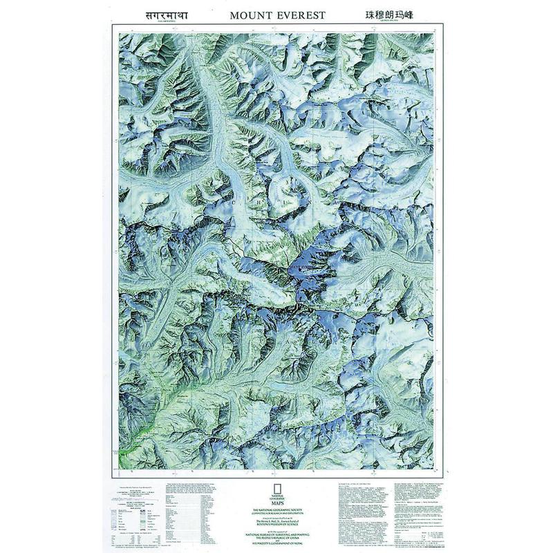 Carte régionale National Geographic Mt Everest/Himalayas