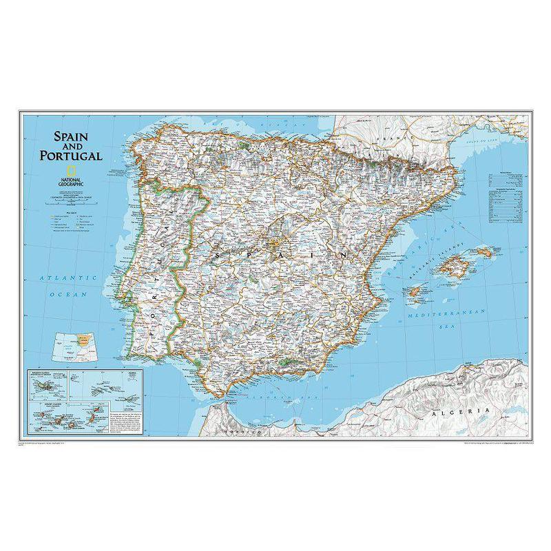 National Geographic Carte Espagne et Portugal
