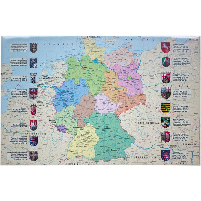 Support d'écriture Idena Schreibtischunterlage Deutschland mit Einstecktaschen