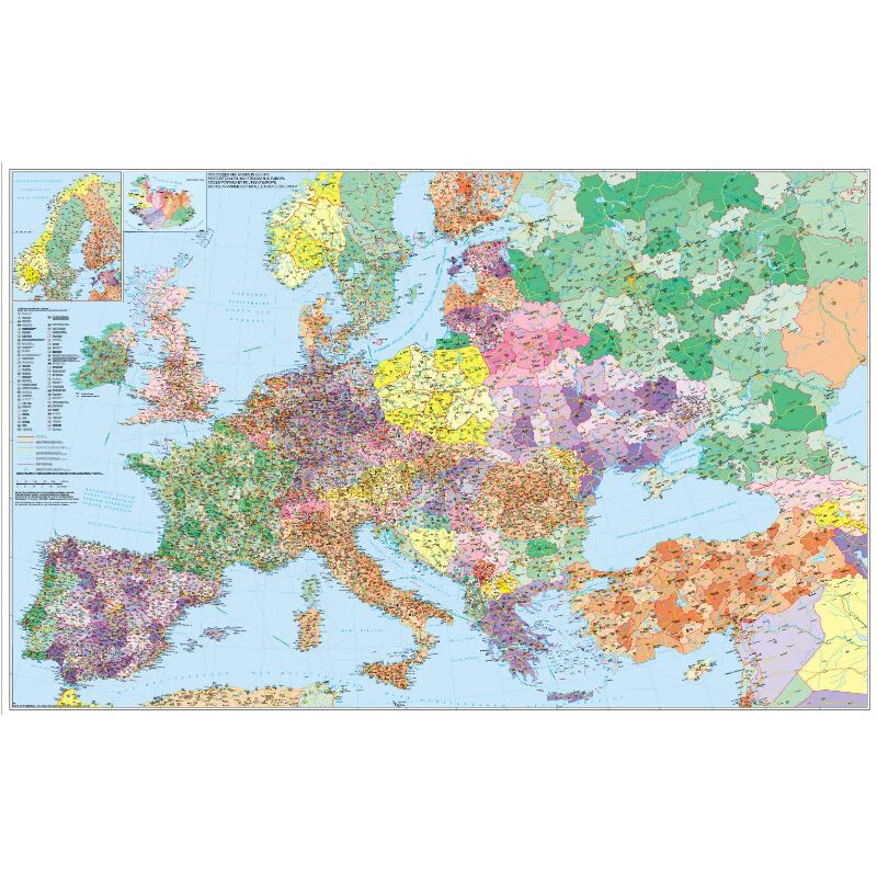 Stiefel Carte routière et des codes postaux de l'Europe avec la Turquie (multilingue)